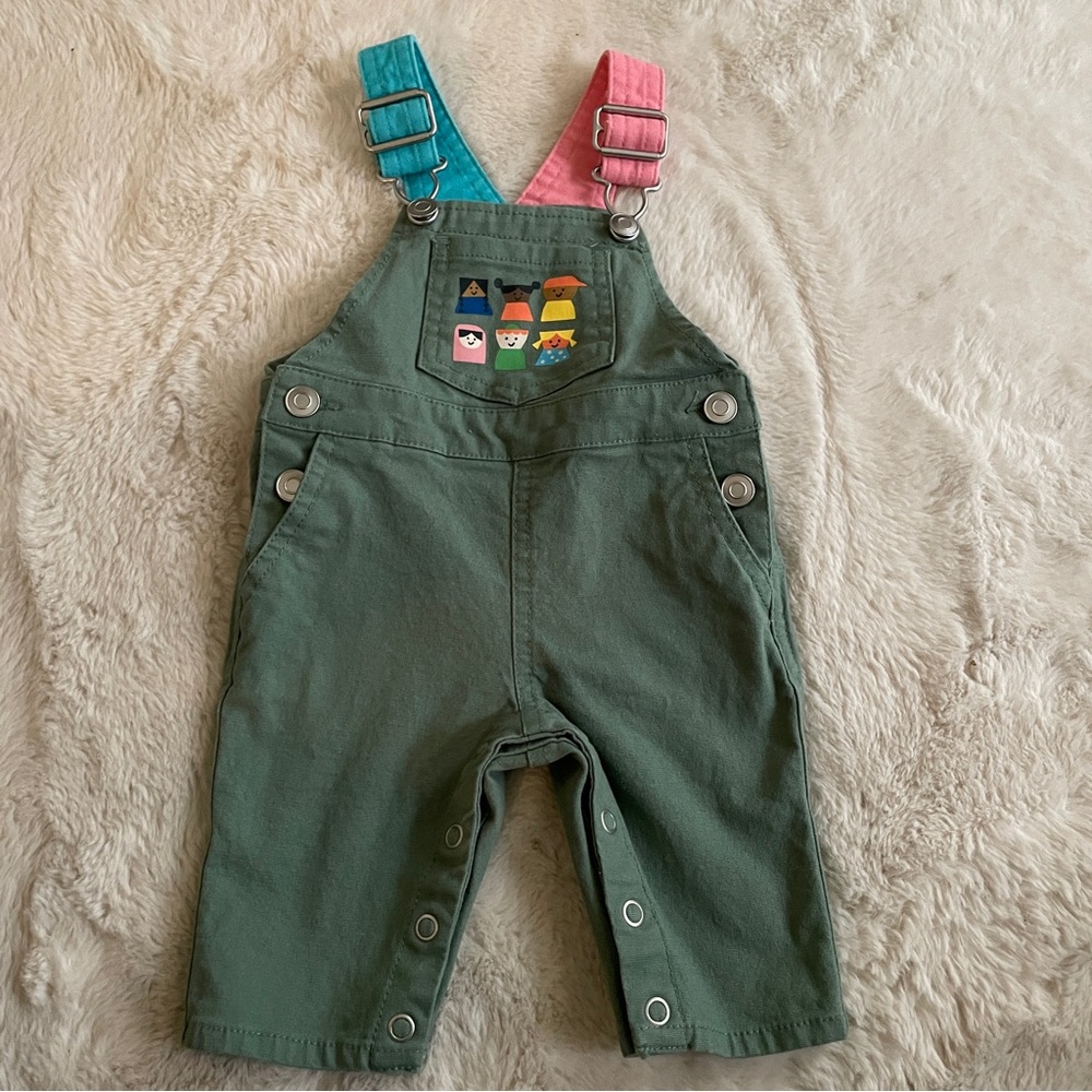 Christian Robinson Green Overalls 0-3M
